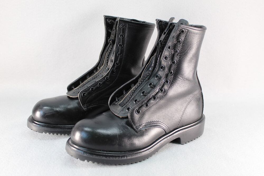Red Wing 4473 Black Leather Boots Lace Up Zipper Kit Mens 6 D